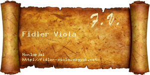 Fidler Viola névjegykártya